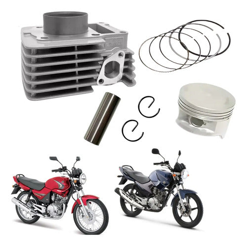 Kit Cilindro Pistão e Anéis Smartfox Yamaha Factor 125 2000 a 2018 Xtz 125 2002 em diante