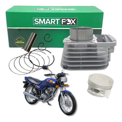 Kit Cilindro Pistão e Anéis Smartfox Honda Cg 125 Titan Today 1992 a 1999