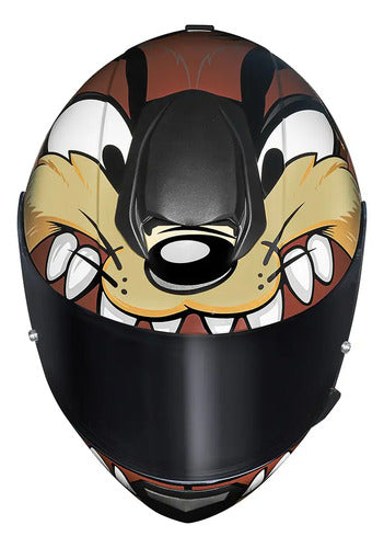 Capacete Norisk Razor Looney Tunes Taz Preto Brilhante