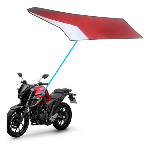 Adesivo da Aleta da Aba do Tanque Esquerda Yamaha Fazer Fz25 250 2024 Vermelho