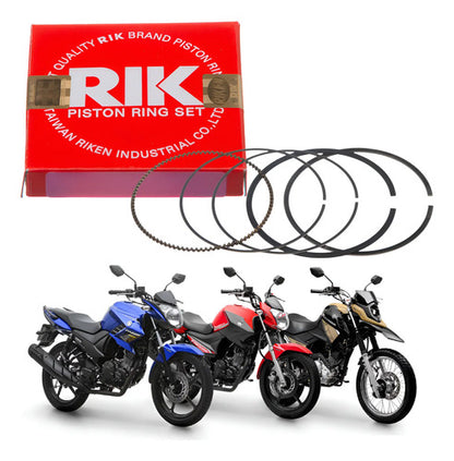 Jogo de Anéis do Pistão RIK Yamaha Crosser Fazer 150 2014 a 2025 Factor 150 2016 a 2025 0,25