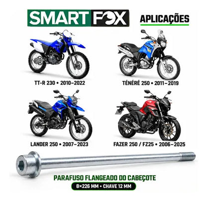 Parafuso Flangeado do Cabeçote Smartfox Yamaha Ttr 230 Fazer Lander Ténéré 250 8x226 mm Chave 12 mm
