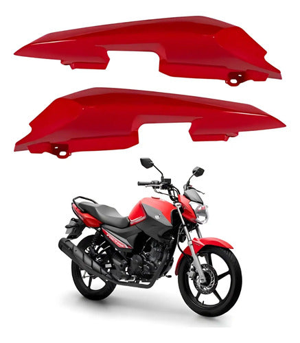 Par de Rabetas Laterais Paramotos Yamaha Factor 150 2016 a 2024 Vermelho Metálico