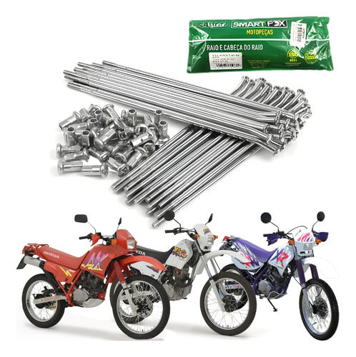 Jogo de Raios Traseiro Smartfox Honda Xlr 125 Nx 150 Xr 200r 3,5 mm Cromado
