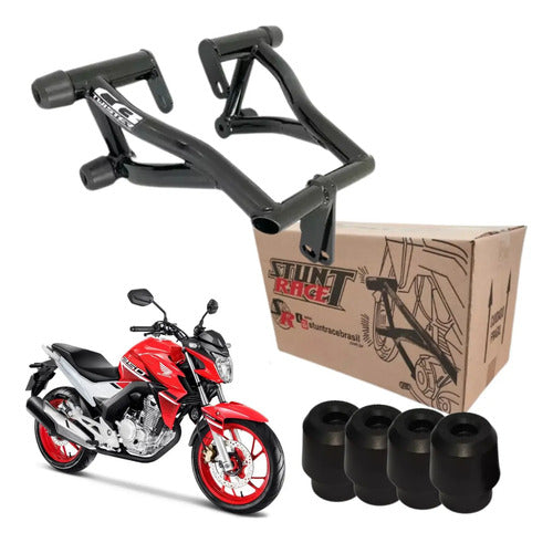 Protetor de Motor Stunt Race Cage Honda Cb 250f Twister 2016 em diante Preto Brilhante
