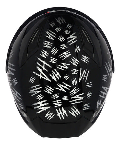 Capacete ASX City Fun Preto Branco Brilhante