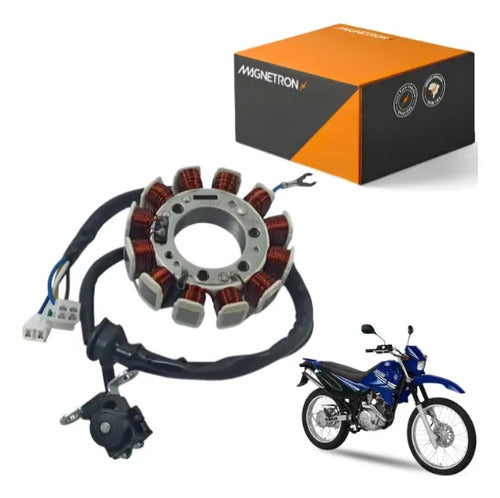 Magneto Estator com Bobina de Pulso Magnetron Yamaha Factor Xtz 125 2002 a 2005