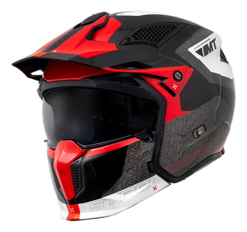 Capacete MT Helmets Streetfighter SV S Totem Vermelho Brilhante Tamanho 58/M