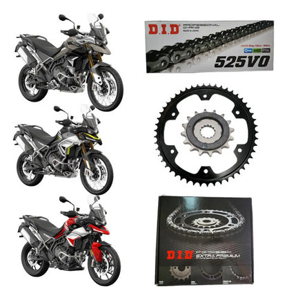 Kit Relação DID Extra Premium com Retentor Triumph Tiger 900 2020 a 2023 520 122L 50/16T