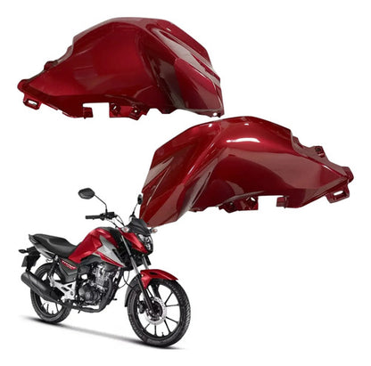 Par de Capas do Tanque Paramotos Honda Cg 160 Titan 2025 em diante Vermelho