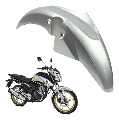 Paralama Dianteiro sem Suporte Paramotos Honda Cg 160 Titan 2016 a 2022 Prata Edição Especial