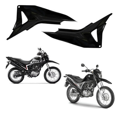 Par de Guias de Ar Abas do Tanque Paramotos Honda Bros 160 2015 a 2021 Preto Brilhante
