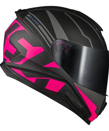 Capacete Norisk Razor Full Preto Rosa Fosco