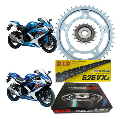 Kit Relação DID Premium com Retentor Suzuki Gsx-R750 2006 em diante 525VX3 116L 45/17T