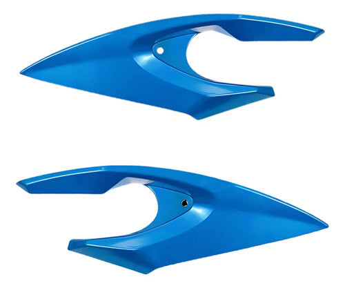 Bananinha Par de Carenagens Laterais do Farol Paramotos Yamaha Fazer 150 2014 a 2015 Azul Metálico