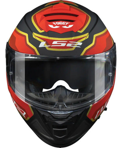 Capacete LS2 FF800 Storm Foggy com Óculos Solar Interno Preto Vermelho Fosco