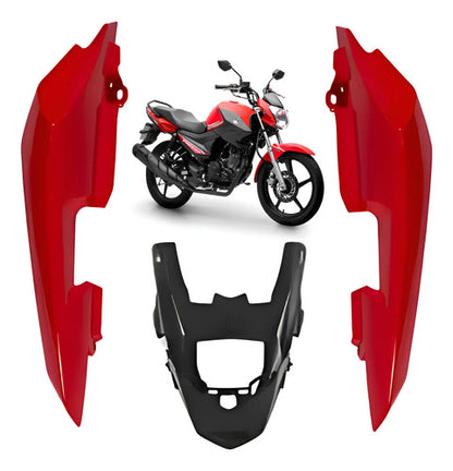 Rabeta Lateral Completa Paramotos Yamaha Factor 150 2018 Vermelho