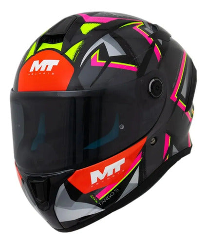Capacete MT Helmets Targo S Rafael Paschoalin Cinza Rosa Brilhante