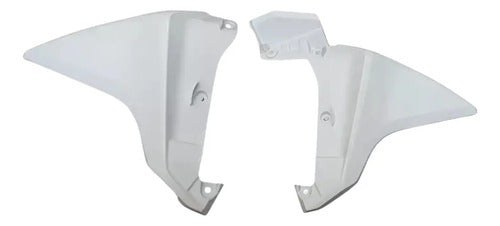 Par de Aletas Abas do Tanque Inferiores Paramotos Honda Xre 300 2013 a 2015 Branco Perolizado