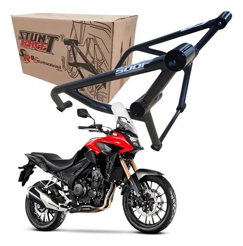 Protetor de Motor Stunt Race Cage Honda Cb 500f Cb 500x 2015 em diante Preto Brilhante