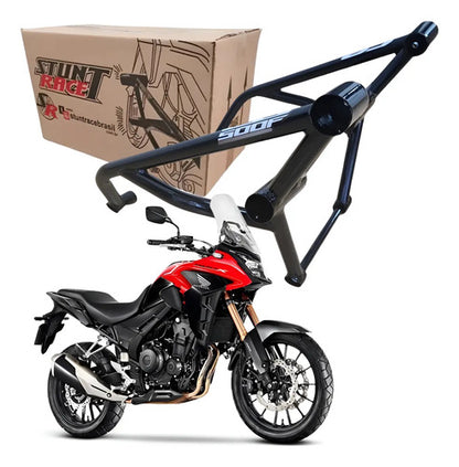 Protetor de Motor Stunt Race Cage Honda Cb 500f Cb 500x 2015 em diante Preto Brilhante