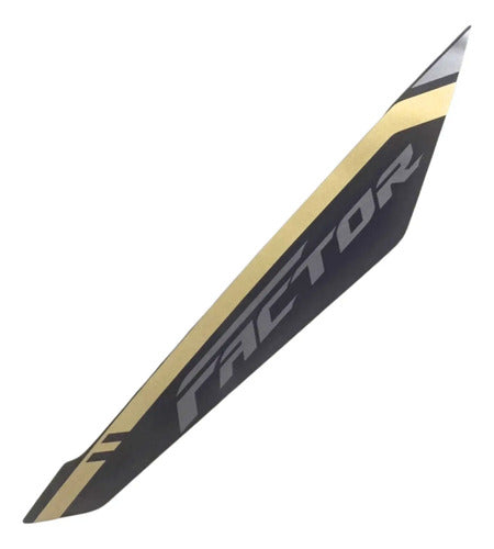 Adesivo da Tampa Lateral Direita Yamaha Factor 150 2024 Preto Dourado