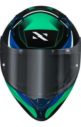 Capacete Norisk Flow Pulse com 2 Viseiras e Spoiler Verde Azul