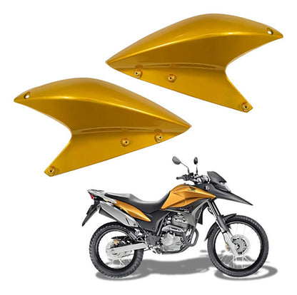 Par de Aletas Abas do Tanque Superiores Paramotos Honda Xre 300 2010 a 2012 Amarelo Perolizado