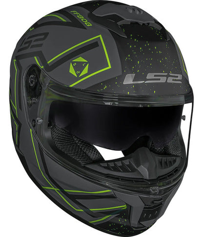 Capacete LS2 FF808 Stream II Maze com Óculos Solar Interno Cinza Preto