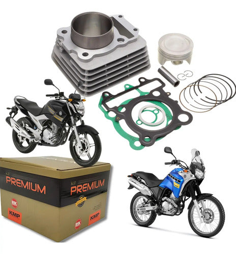 Kit Cilindro Pistão Anéis e Juntas KMP Premium Yamaha Fazer Lander Ténéré 250 STD