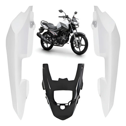 Rabeta Lateral Completa Paramotos Yamaha Factor 150 2016 a 2022 Branco