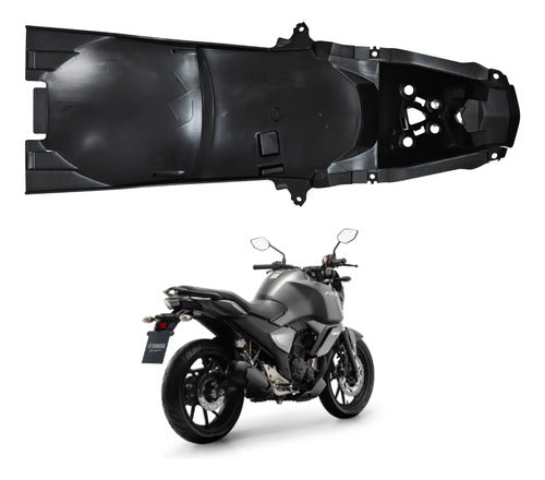 Paralama Traseiro Suporte de Placa Yamaha Fazer Fz15 150 2023 em diante Preto