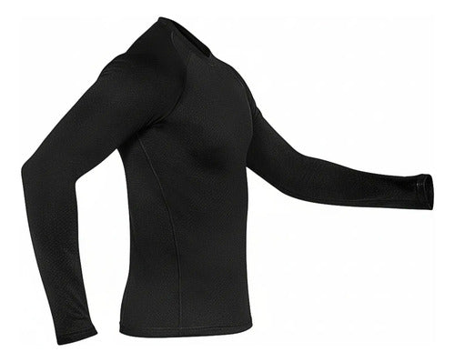 Camisa Térmica Segunda Pele Curtlo Thermoskin Manga Longa Masculina Preto