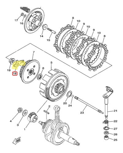 Arruela Trava do Platô da Embreagem Smartfox Yamaha Factor 125 Fazer Factor Crosser 150