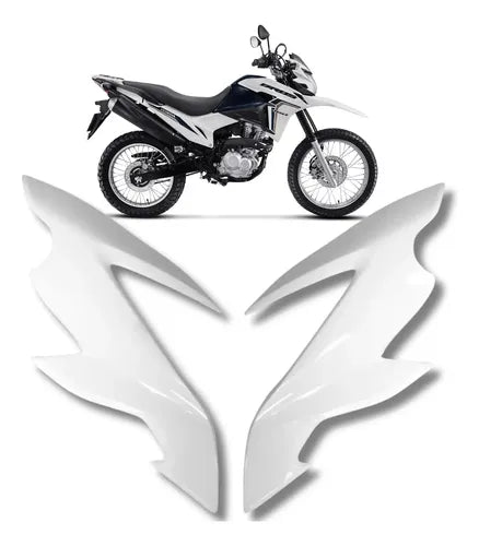 Par de Bananinhas Carenagens Laterais do Farol Paramotos Honda Bros 160 2022 a 2024 Branco