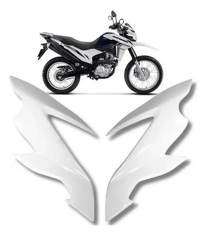 Par de Bananinhas Carenagens Laterais do Farol Paramotos Honda Bros 160 2022 a 2024 Branco