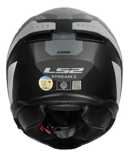 Capacete LS2 FF808 Stream II Gran com Óculos Solar Interno Preto Cinza Fosco