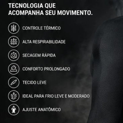 Camisa Térmica Segunda Pele Curtlo Thermoskin Manga Longa Masculina Preto