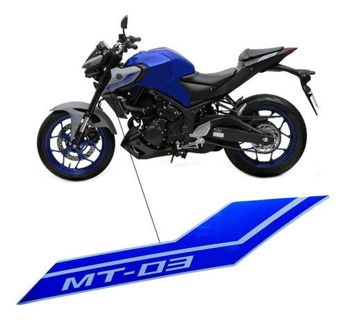 Adesivo da Aba do Tanque Esquerda Yamaha Mt-03 2022 Azul