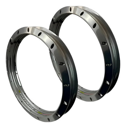 Par de Aros de Roda GS Monaco Yamaha Crosser 150 1.85x19 e 2.15x17 Prata Cromado