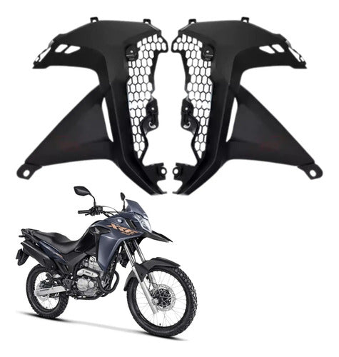 Par de Acabamentos Internos da Aba do Tanque Paramotos Honda Xre 300 2019 em diante Preto