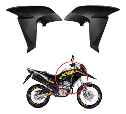 Par de Aletas Abas do Tanque Paramotos Honda Xre 300 2016 a 2018 Preto