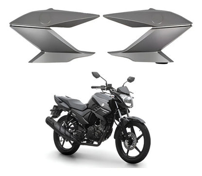 Par de Guias de Ar Abas do Tanque Paramotos Yamaha Fazer 150 2016 a 2021 Cinza Fosco