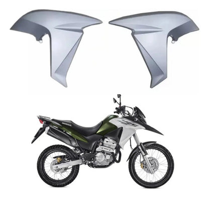 Par de Aletas Abas do Tanque Paramotos Honda Xre 300 2016 a 2018 Prata Fosco