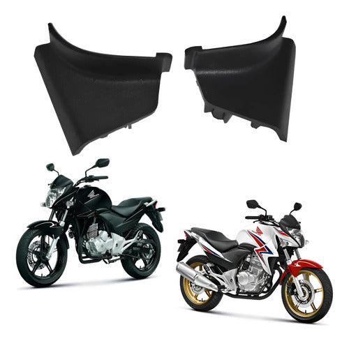 Par de Acabamentos da Rabeta Central Paramotos Honda Cb 300r 2009 em diante Preto
