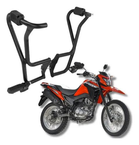 Protetor de Motor com Pedaleira Chapam Honda Bros 160 2025 em diante Preto Fosco