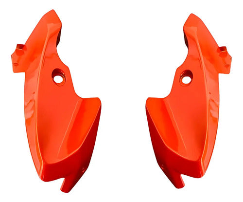 Par de Carenagens Laterais do Farol Paramotos Yamaha Factor 150 2016 a 2017 Laranja Metálico