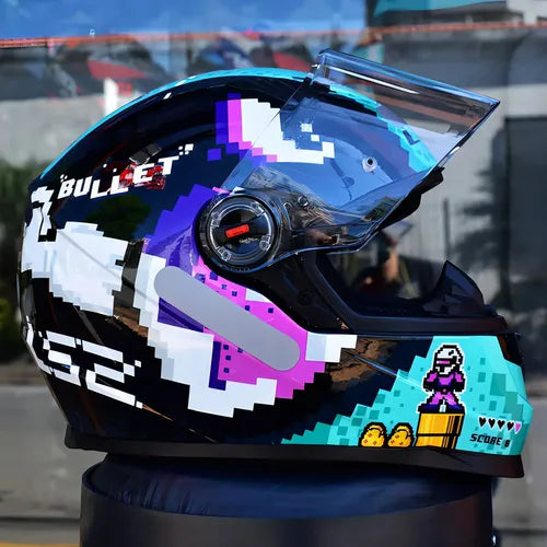 Capacete LS2 FF358 Bullet Preto Azul Brilhante