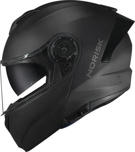 Capacete Escamoteável Norisk Force II Solid com Óculos Solar Interno Preto Fosco