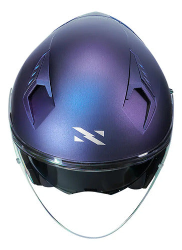 Capacete Aberto Norisk Downtown II Solid com Óculos Solar Interno Azul Fosco Tamanho 58/M